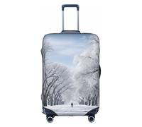 OUSXC La housse de protection pour valise à roulettes Snow Falling In The Park est adaptée pour les bagages de 45,7 à 81,3 cm, blanc, Large