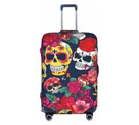 OUSXC La housse de protection pour valise à roulettes Sugar And Skulls And Flowers convient pour les bagages de 45,7 à 81,3 cm, blanc, X-Large