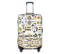 OUSXC La housse de protection pour valise de scrapbooking d'Halloween est adaptée pour les bagages de taille entre 45,7 et 81,3 cm, blanc, Medium