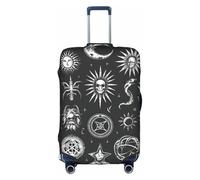 OUSXC Supernatural Symbols Housse de protection pour valise à roulettes Noir Convient pour les bagages mesurant entre 45,7 et 81,3 cm, blanc, X-Large