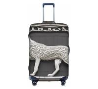 OUSXC Wolf Motifs Building03 Housse de protection pour valise à roulettes Convient pour les bagages de 45,7 à 81,3 cm, blanc, Small