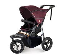 Out 'n' About Nipper Single V5 Poussette tout terrain pour bébé de 0 à 4 ans, avec housse de pluie et panier amovible, légère et pliable, rouge framboise