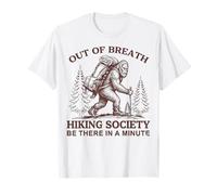 Out of Breath Hiking Society Bigfoot Funny Hiking Sasquash T-Shirt