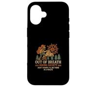 Out of Breath Hiking Society Funny Camping Hiker Homme Femme Coque pour iPhone 16