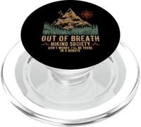 Out of Breath Hiking Society Funny Mountain Climbing Hiker PopSockets PopGrip pour MagSafe