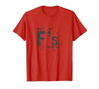 Out of Fs to Give Sassy Attitude Déclaration T-Shirt, Homme, Rouge, XL