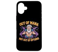 Out of Mana Not Out of Options Fantasy Wizard Blague Coque pour iPhone 16 Plus