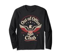 Out of Office Eagle Patriotic USA Freedom Humour Manche Longue