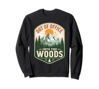 Out of Office Into The Woods Camping de randonnée rétro en Montagne Sweatshirt