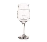 Out of the Blue 750116 - Verre à vin imprimé - Don't even ask - Bad day - Good day - Pour env. 420 ml, env. 22,5 cm, dans un coffret cadeau en papier kraft