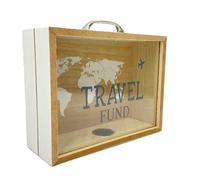 Out of the blue Accessoire de décoration/Tirelire en Bois Travel Funds/Dimension : 21x16,5x7,5 cm