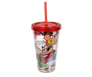 Out of the blue Astérix Tasse réutilisable en plastique avec paille - 500 ml - 71/3323 - Multicolore