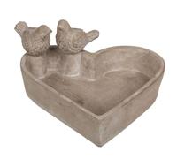 Out of the blue Décoration Extérieure/Bain pour Oiseau Forme Cœur en Ciment/Dimensions : 20 x 20 x 10 cm