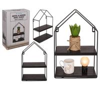 Out of the blue Étagère Murale en métal/Bois avec 2 étagères