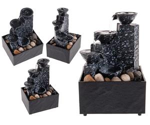 Out of the blue Fontaine d'intérieur avec Pierres décoratives, env. 17 x 9 x 11 cm, avec câble USB, Longueur : 1 m, en polystone