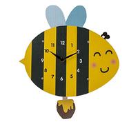 Out of the blue Horloge Murale en Bois Abeille avec Pendule pour Enfant 27 x 32,5 cm