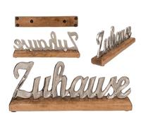 Out of the blue Inscription argentée sur Pied en Bois Marron 31 x 12 cm