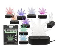 Out of the blue Lampe 3D, Feuille de Cannabis, Multicolore env. 20 cm