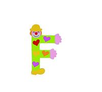 Out of the Blue Lettre en Bois F F, Bois, Multicolore, 7.4 x 9,4 cm