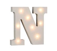 Out of the Blue Lettre lumineuse N en bois, avec 8 LED