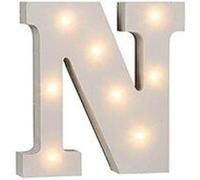 Out of the blue lettre lumineuse n en bois, avec 8 led G