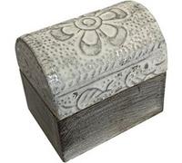 Out Of the blue Mini Boîte fleur argentée en bois blanc et argent BLANC G