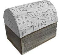 Out Of the blue Mini Boîte fleurie argentée en bois blanc et argent BLANC G