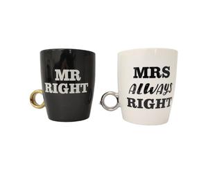 Out of the blue Mr. Right and Mrs. always Right Tasse à café avec anneau