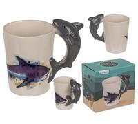 Out of the blue Mug en céramique avec motif requin 11 x 8,5 cm 300 ml