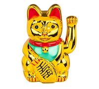 Out Of The Blue – Statue Chat porte-bonheur Maneki-neko en PVC doré 20 cm