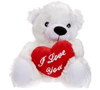 Out of the blue Ours en Peluche avec Cœur/avec Broderie I Love You/Dimension :11,4 x 14 x 19,8 cm cm