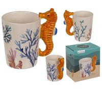 Out of the blue Tasse en céramique pour hippocampe, 11 x 8,5 cm, 300 ml, dans un coffret cadeau