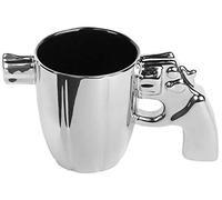 Out of the blue Tasse (Mug) Argentée Poignée Révolver/Dimensions : 17,5 x 8,5 x 10,1 cm