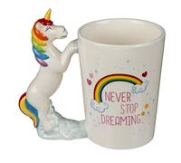 STC Tasse Licorne «Never stop dreaming» Céramique Blanc Fantaisie