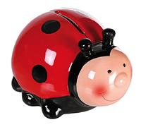 Tirelire enfant petite coccinelle en céramique - Hauteur 7.5 cm - Largeur 9.5 cm - Profondeur 11 cm