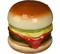 OUT OF THE BLUE Tirelire Burger en céramique à serrure - Hauteur 13.5 cm - Diamètre 13.5 cm MARRON G