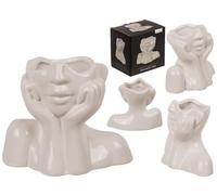 Out of the blue Vase en céramique - Forme Unique du Visage Qui Attire Tous Les Regards - Dimensions compactes : 14 x 7 x 11,5 cm - Matériau en céramique de qualité supérieure - pour Une Maison