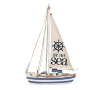 Out of the blue Voilier en Bois avec 11 LED, Environ 38,5 x 25 x 5 cm, Piles incluses