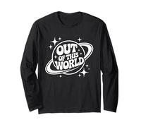 Out Of This World Groovy Funny Planet Space Geek Astronomy Manche Longue