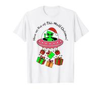 Out of This World T-Shirt de Noël UFO Beaming Presents T-Shirt Graphique avec Valeur