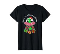 Out of This World T-Shirt de Noël UFO Beaming Presents T-Shirt Graphique avec Valeur