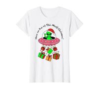 Out of This World T-Shirt de Noël UFO Beaming Presents T-Shirt Graphique avec Valeur
