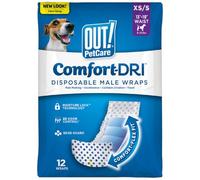 OUT! Pack de 12 Emballages Mâle Jetables/Absorbants avec l’Ajustement de Preuve de Fuite pour Chien 12 Unités