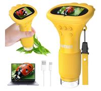 OUTACT Microscope NuméRique pour Enfants,50-1000X,4 Niveaux de RéGlage, avec Fonction Photo Video,pour Enfants de 4 à 12 Ans