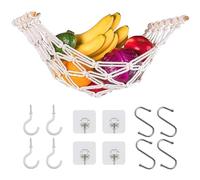 OUTALIZ Hamac à fruits suspendu, corde en coton tissé, filet de rangement, paniers, pour cuisine, maison, camping-car