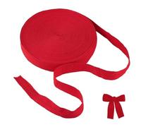 OUTALIZ Ruban en Coton, 2cm x 45m Rouleau de Sangles de Coton à Chevrons, Ruban à Chevrons en Lin Cotons Sergé, Tricot Acessoires pour Craft, pour L'artisanat de Bricolage à Coudre en Tricot(Rouge)