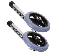 Outanaya 1 Paire de Roues de Déambulateur Remplaçables Silencieuses en Acier Inoxydable Caoutchouc, Installation Simple pour Usage Intérieur, Accessoires Pratiques pour Personnes Âgées