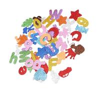Outanaya 100 Autocollants Alphabet Créatifs en EVA Pailleté Multicolore - Lettres Décoratives Éducatives pour Éveil Garçon et Filles - Stickers Bricolage Maternelle Décorations et