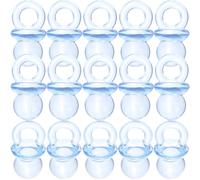 Outanaya 100 Mini-Tétines en Acrylique Transparentes Décoration de Tétine pour Shower Jouets Miniatures Légers et Solide Accessoires DIY pour Fête d'anniversaire Bébé Couleur Bleue