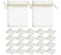 Outanaya 100 pièces Lot de Organza Petits avec Cordon Pochettes Transparent pour Bijoux Bonbons Cadeaux et Faveurs de Fête